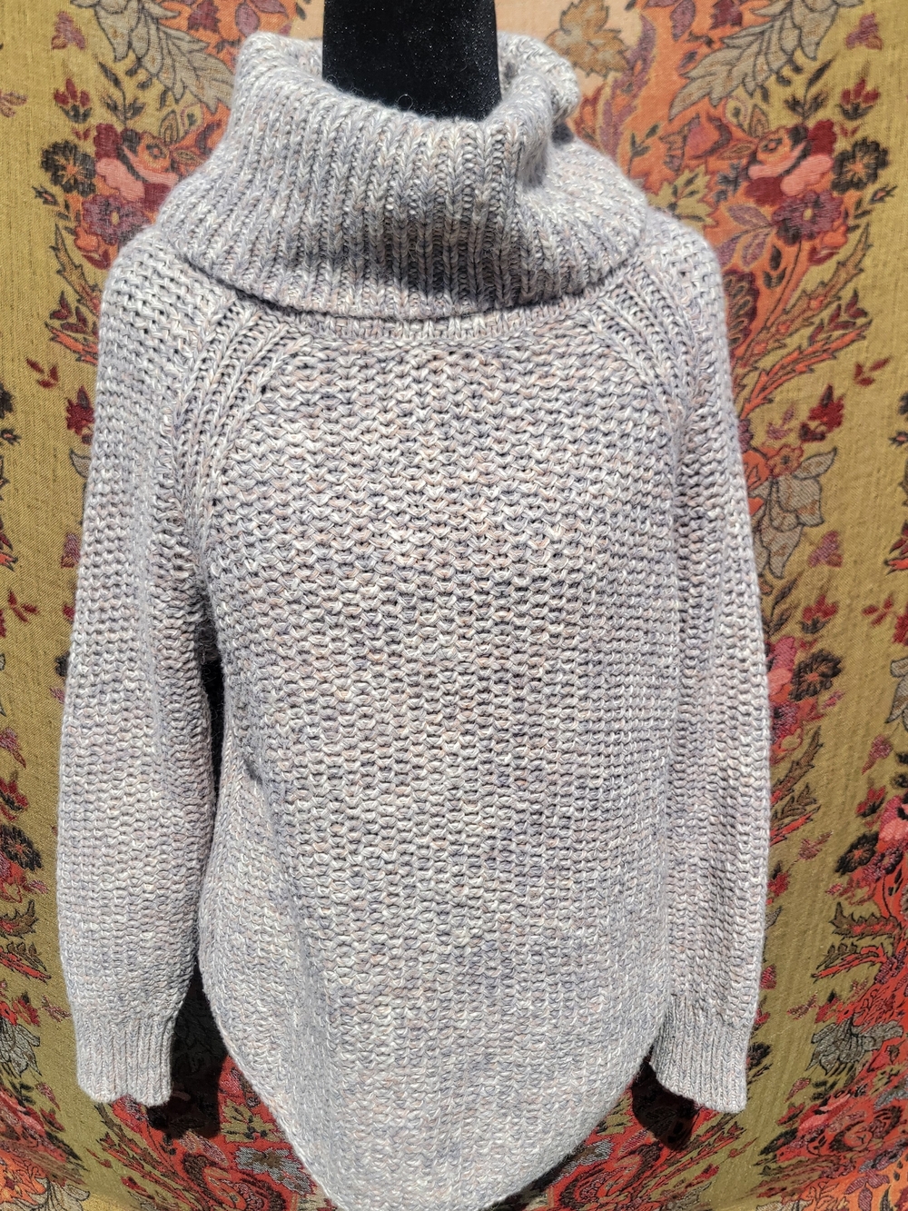 Prana Chunky Knit Turtleneck Sweater | Neutral Cozy Textured Pullover - Picture 3 of 7